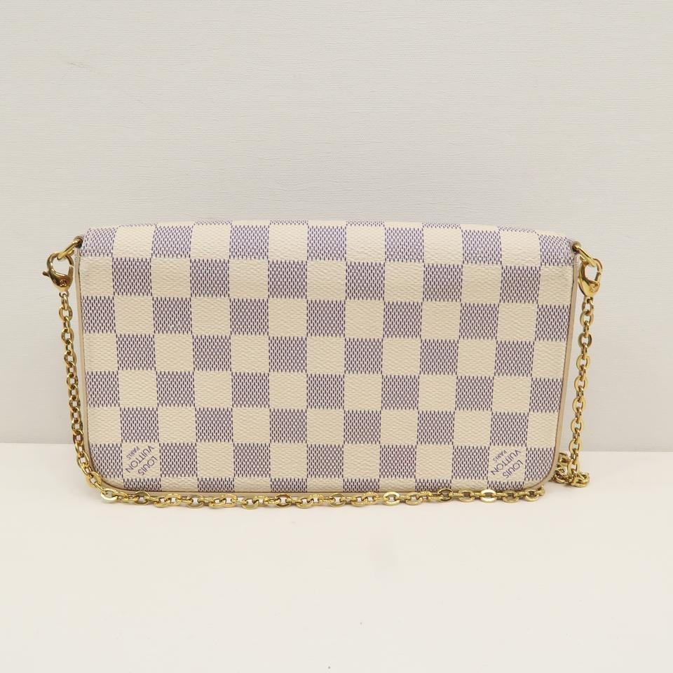 Louis Vuitton Pochette Felicie White Damier Azur Canvas Cross Body Bag