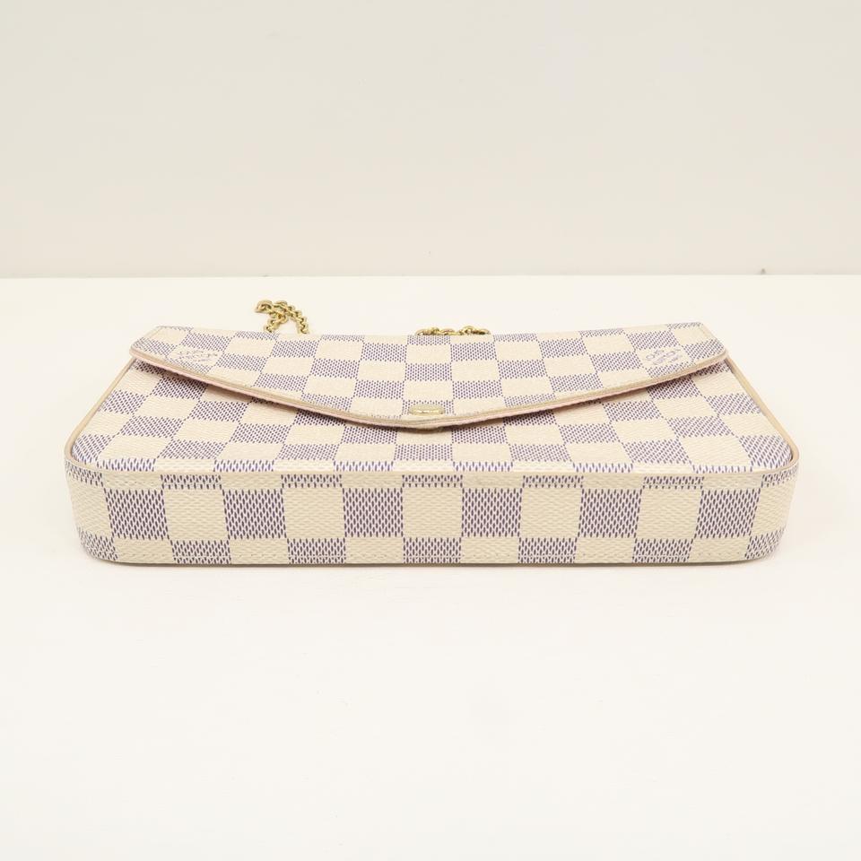 Louis Vuitton Pochette Felicie White Damier Azur Canvas Cross Body Bag