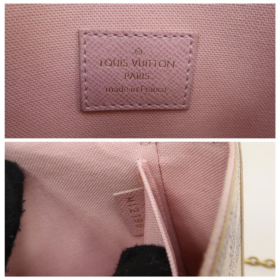 Louis Vuitton Pochette Felicie White Damier Azur Canvas Cross Body Bag