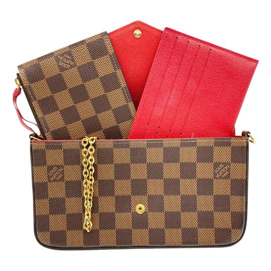 Louis Vuitton Pochette Felicie With Inserts Brown Damier Ébène Canvas Cross Body Bag