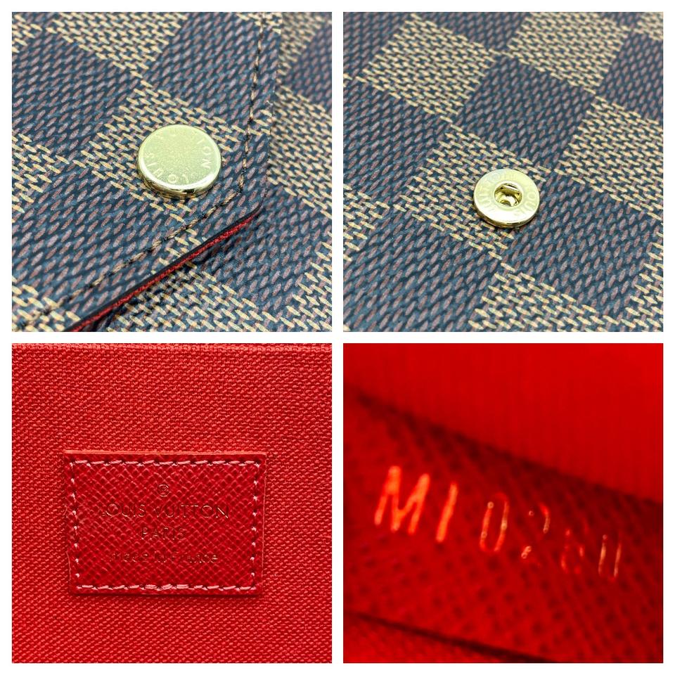 Louis Vuitton Pochette Felicie Damier Ebene Cerise Red Lining in Canvas  with Gold-tone - US