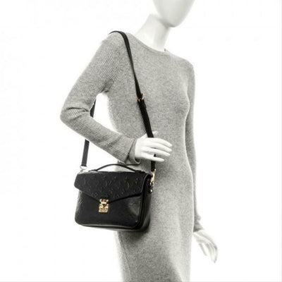 Louis Vuitton Braided Handle Pochette Metis Monogram Empreinte Leather  Black 54145235