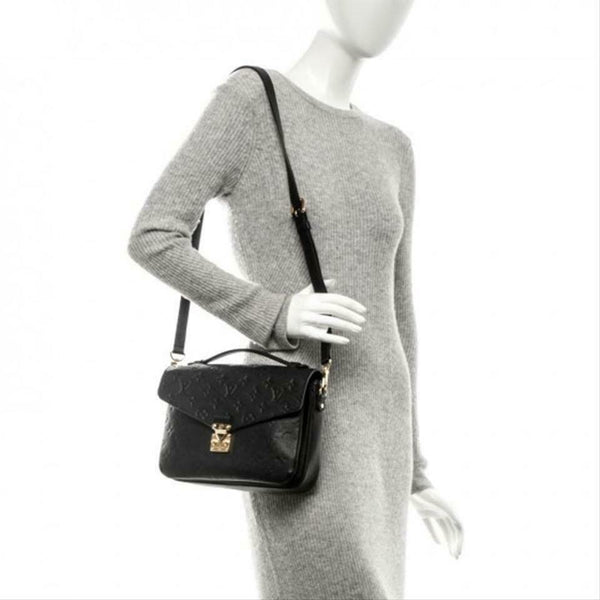 Louis Vuitton Black and Beige Giant Monogram Empreinte Pochette Métis Gold Hardware, 2021, Black/White Womens Handbag