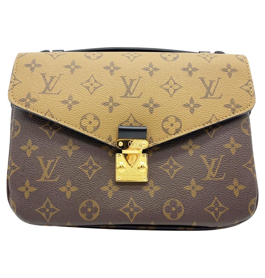 Louis Vuitton Monogram Reverse Pochette Metis Crossbody Bag Brown