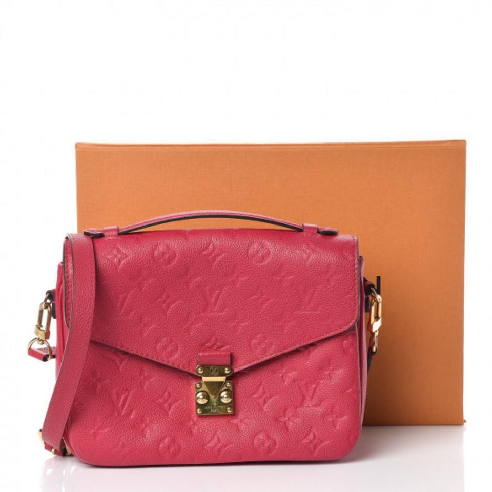Louis Vuitton Pochette Metis Dark 2018 Pink Monogram Empreinte Leather Shoulder Bag
