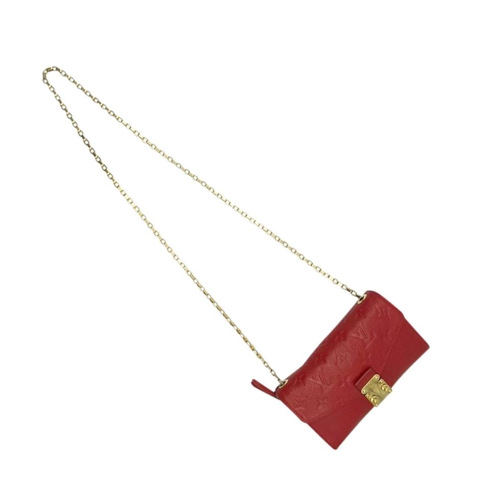 Louis Vuitton Saint Germain Pochette Empreinte Chain Wallet Red Crossbody 2014