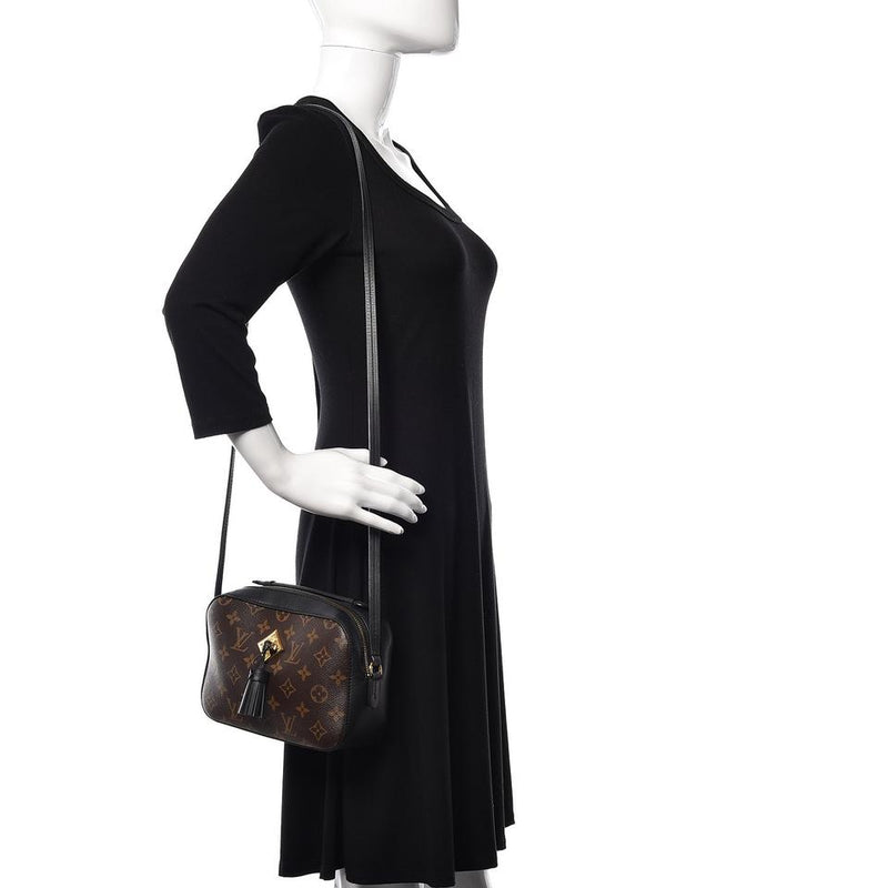Louis Vuitton Saintonge Monogram Black Coated Canvas Cross Body Bag