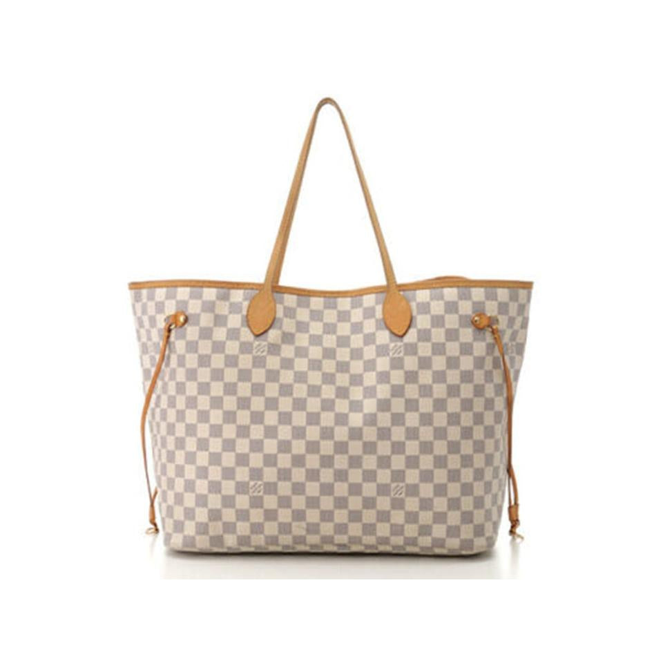 Louis Vuitton Neverfull Bag Gm N51108 Damier-azur Leather and Canvas Tote