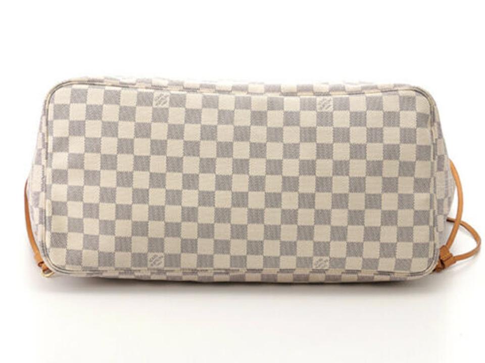 Louis Vuitton Neverfull Bag Gm N51108 Damier-azur Leather and Canvas Tote