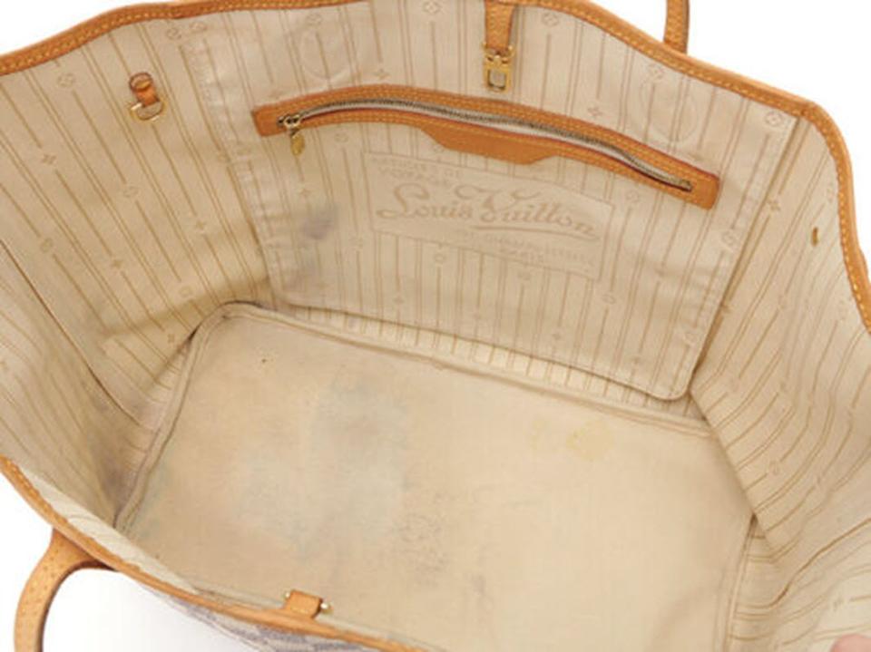 Louis Vuitton Neverfull Bag Gm N51108 Damier-azur Leather and Canvas Tote