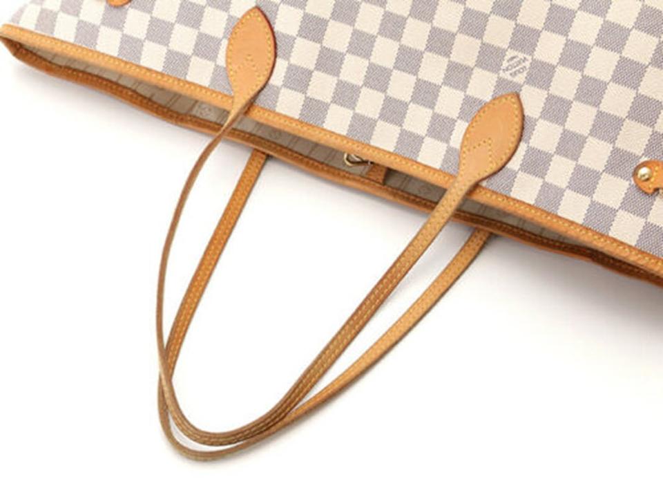 Louis Vuitton Neverfull Bag Gm N51108 Damier-azur Leather and Canvas Tote
