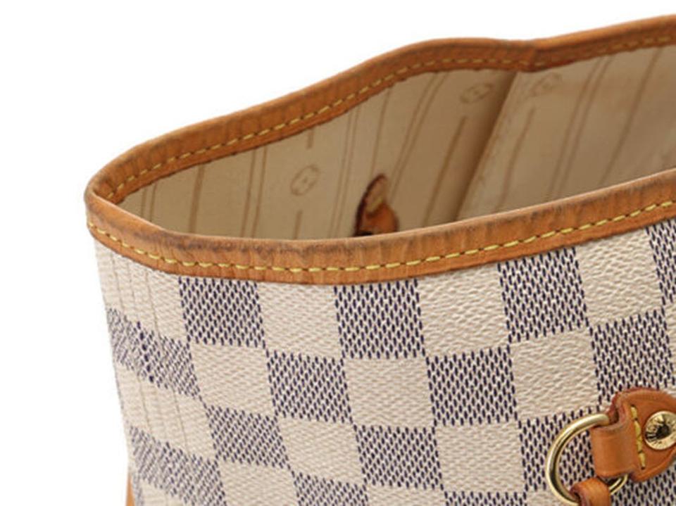 Louis Vuitton Neverfull Bag Gm N51108 Damier-azur Leather and Canvas Tote