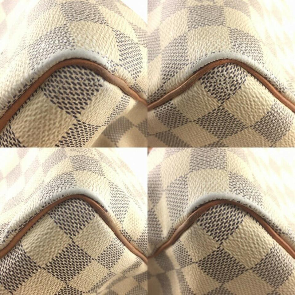 Louis Vuitton Speedy Bandouliere 25 White Damier Azur Canvas Cross Body Bag