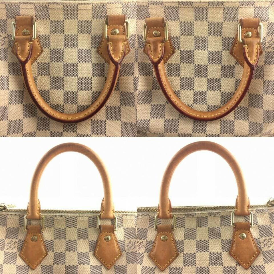 Louis Vuitton Speedy Bandouliere 25 White Damier Azur Canvas Cross Body Bag