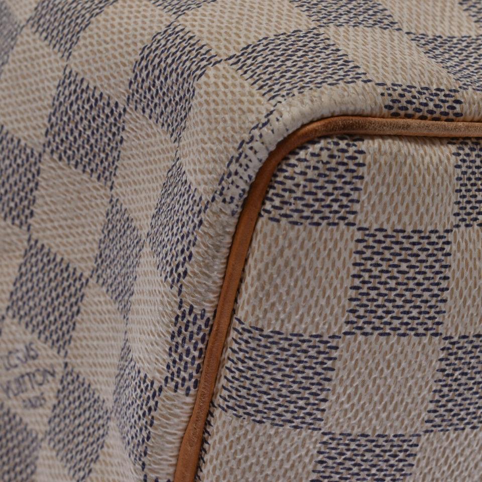 Louis Vuitton Speedy 25 Damier Azur White Canvas Satchel