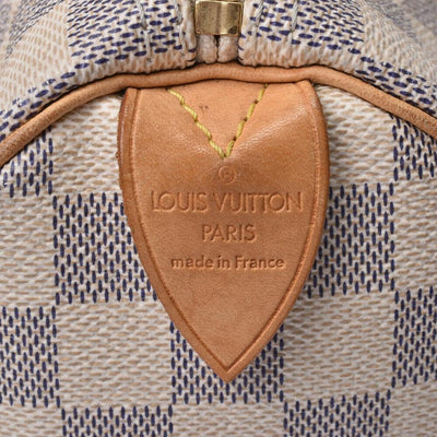 Louis Vuitton Speedy 25 Damier Azur White Canvas Satchel