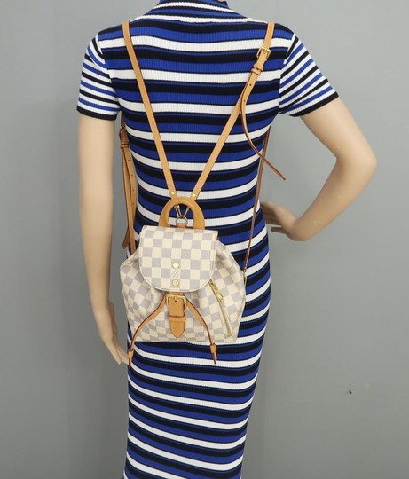 louis vuitton backpack sperone monogram Louis Vuitton Sperone Damier Azur Bb White Canvas Backpack