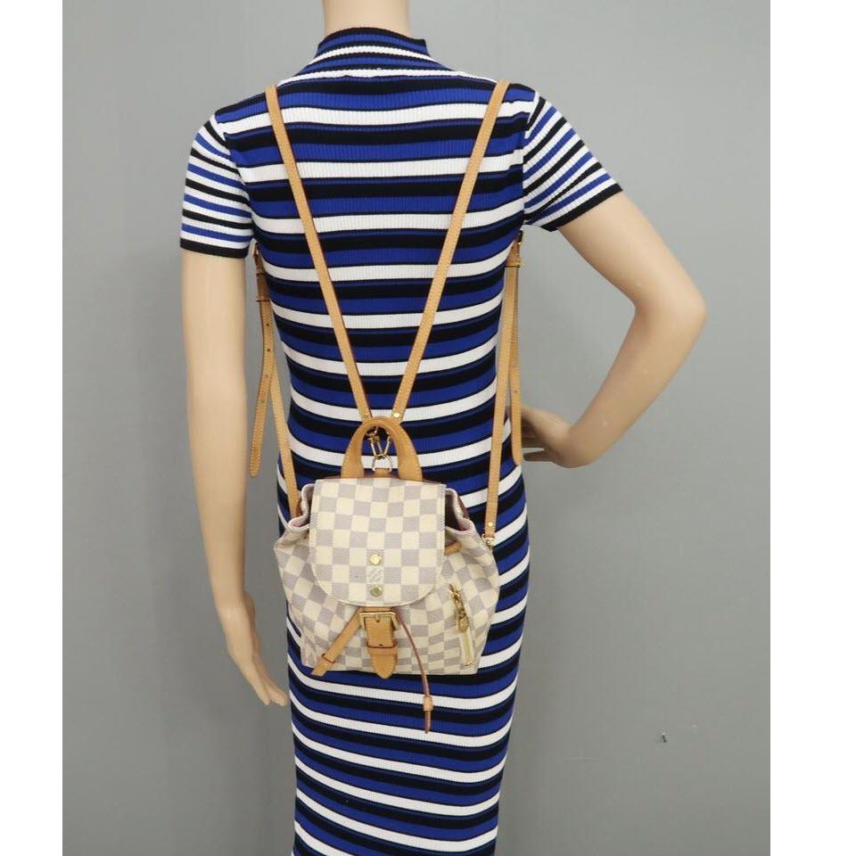 louis vuitton checkered mini backpack Louis Vuitton Sperone Mini Damier Azur White Canvas Backpack