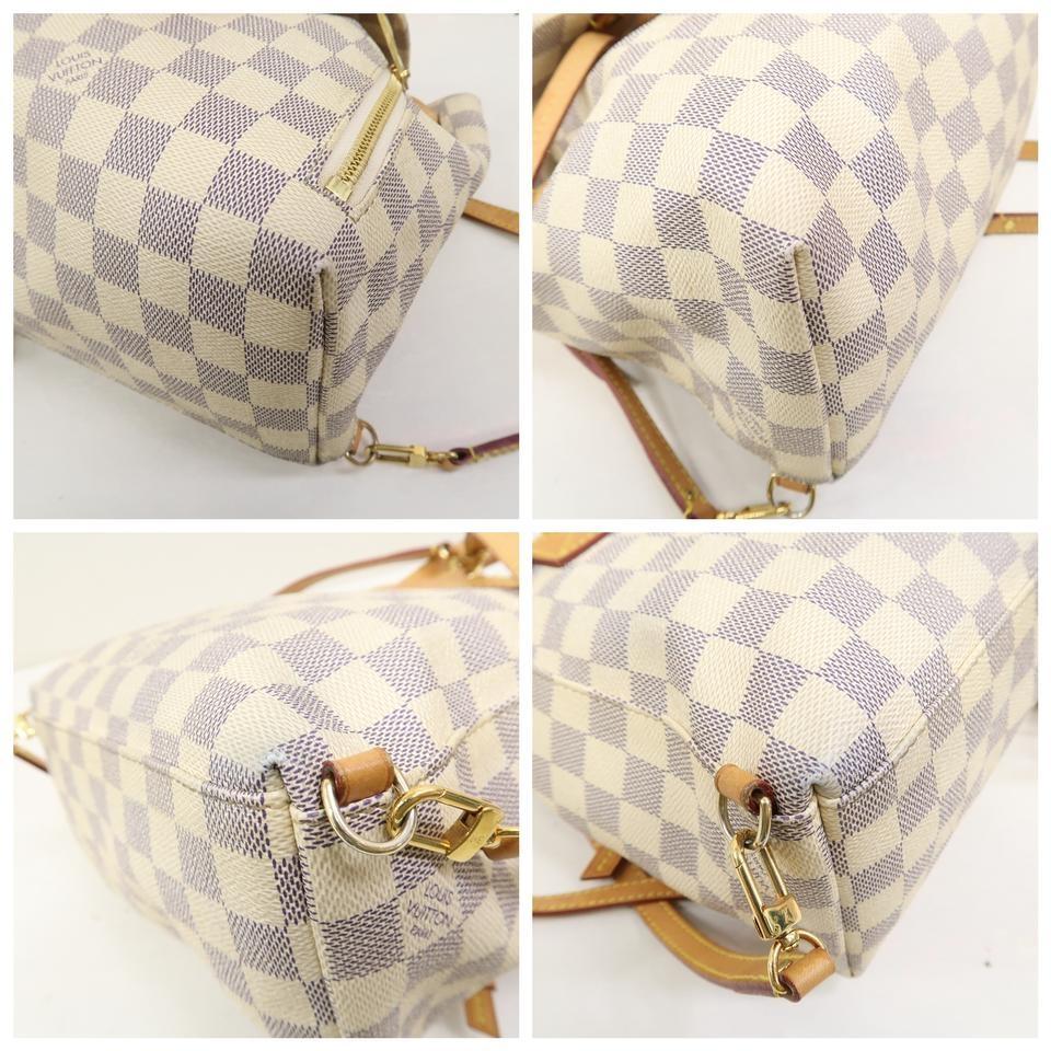 louis vuitton backpack square pattern Louis Vuitton Sperone Mini Damier Azur White Canvas Backpack