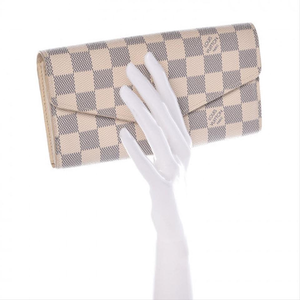 Louis Vuitton White Sarah Damier Azur Wallet Flap