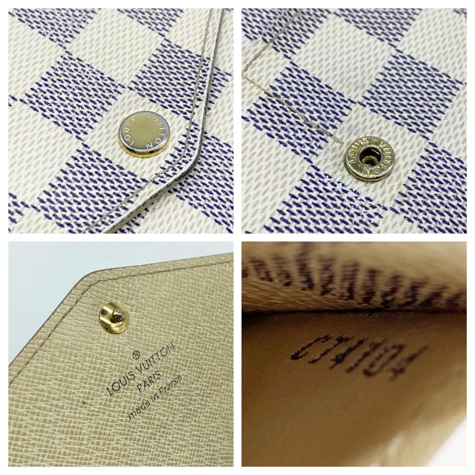 Louis Vuitton White Sarah Damier Azur Wallet Flap