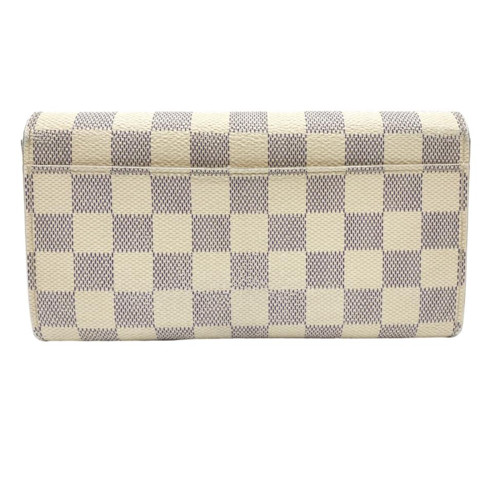 Louis Vuitton White Sarah Damier Azur Wallet Flap