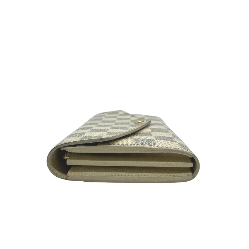 Louis Vuitton White Sarah Damier Azur Wallet Flap
