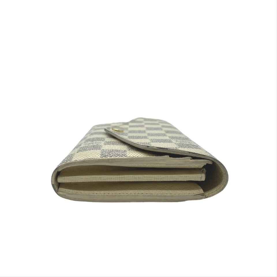 Louis Vuitton White Sarah Damier Azur Wallet Flap