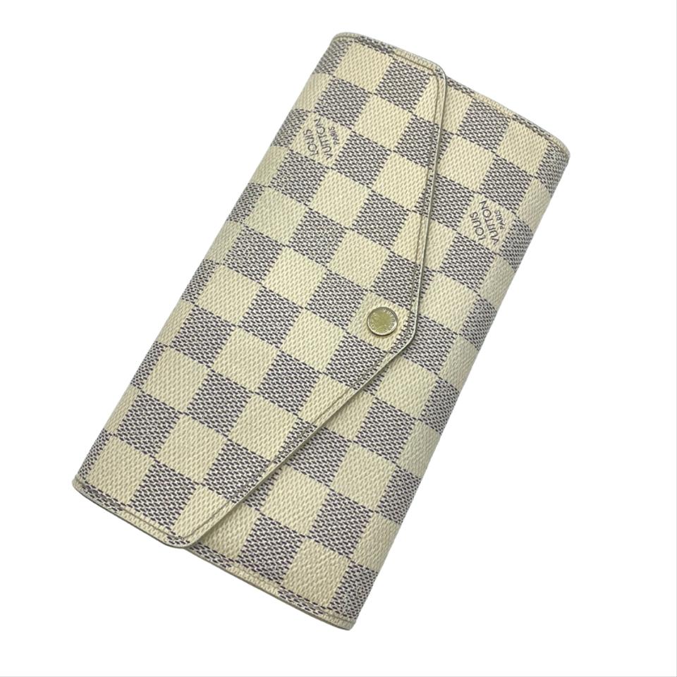 Louis Vuitton White Sarah Damier Azur Wallet Flap