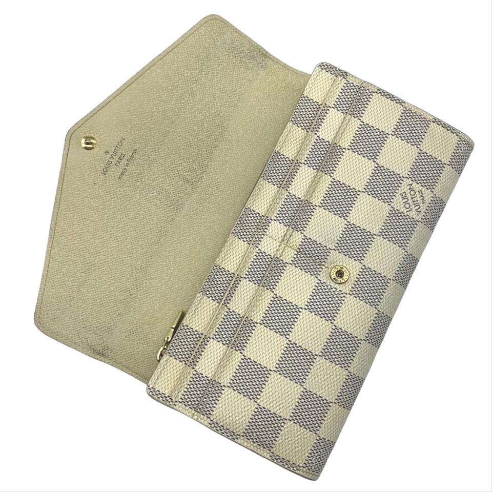 Louis Vuitton White Sarah Damier Azur Wallet Flap