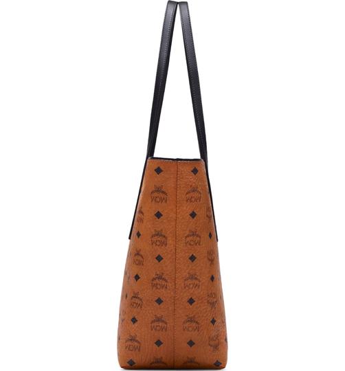MCM Anya Cognac Brown Coated Canvas Tote