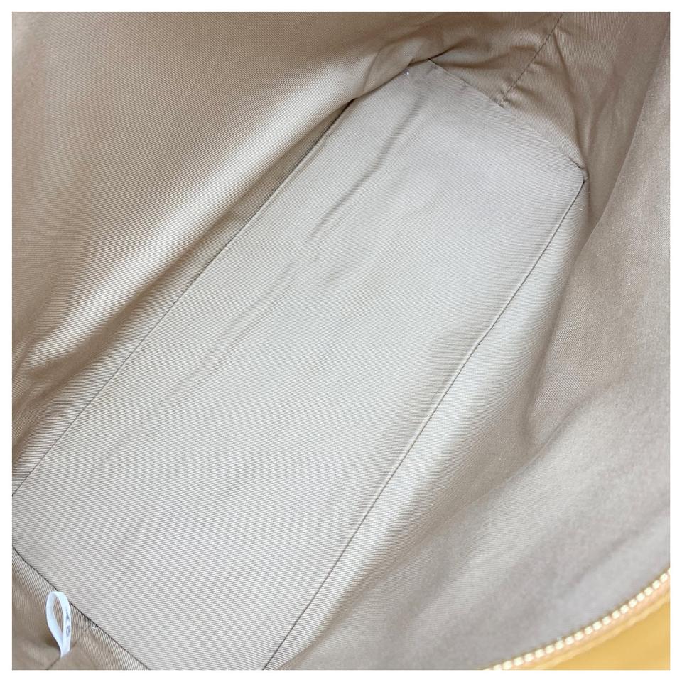 MCM Anya Metallic Leopard Print Coated Canvas Cognac Brown Leather Tote