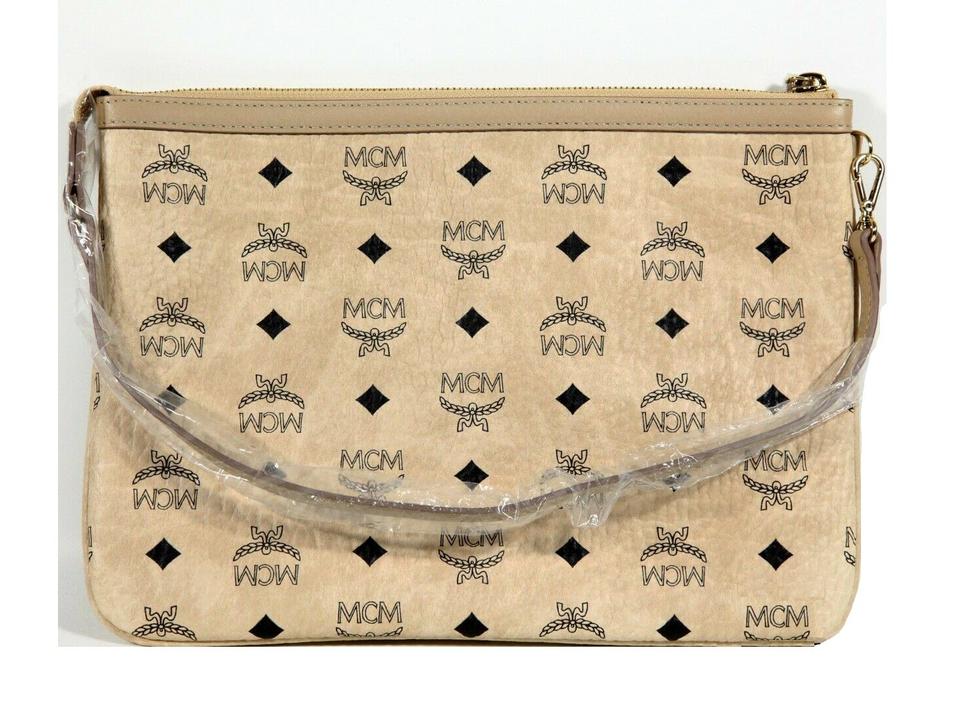 MCM Medium Liz Reversible Medium Tote Diamond Visetos Beige Shopper