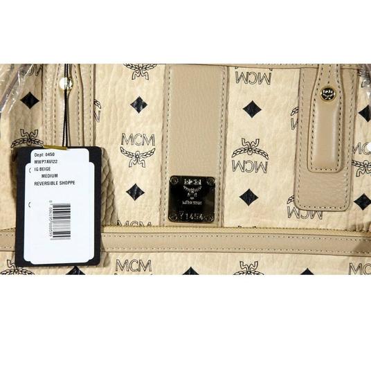 MCM Bag Liz Reversible Medium - Visetos Beige Coated Canvas Tote