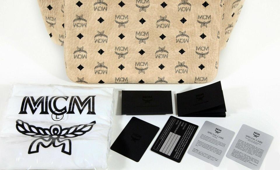 MCM Medium Liz Reversible Medium Tote Diamond Visetos Beige Shopper