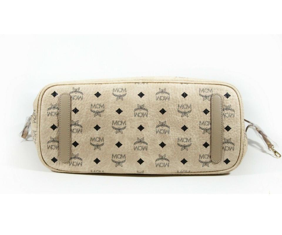 MCM Medium Liz Reversible Medium Tote Diamond Visetos Beige Shopper