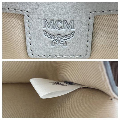 MCM Camera Klara Monogram Embossed Blue Leather Shoulder Bag
