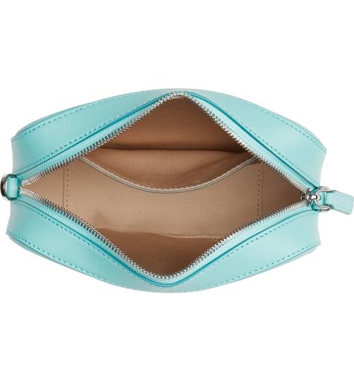 MCM Camera Klara Monogram Embossed Blue Leather Shoulder Bag