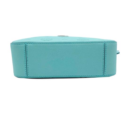 MCM Camera Klara Monogram Embossed Blue Leather Shoulder Bag
