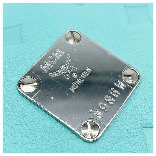 MCM Camera Klara Monogram Embossed Blue Leather Shoulder Bag