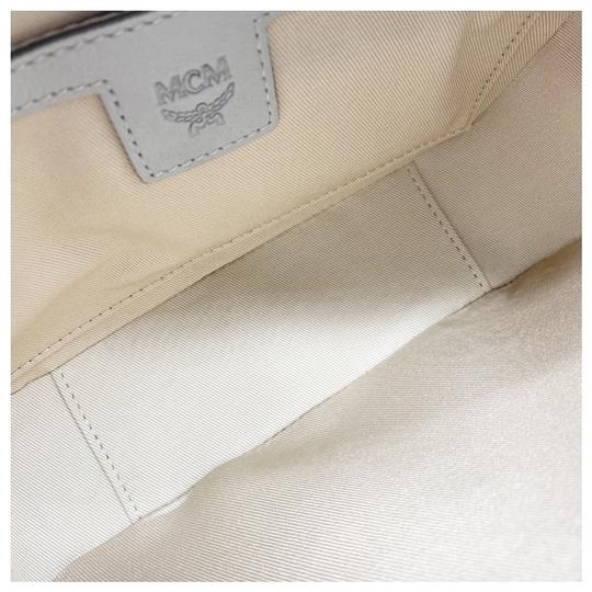 MCM Camera Klara Monogram Embossed Blue Leather Shoulder Bag