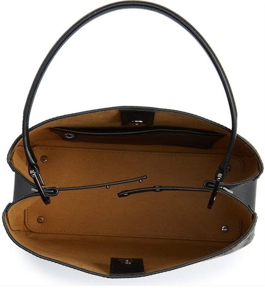 MCM Crossbody Sara Convertible Shopper Black Leather Tote