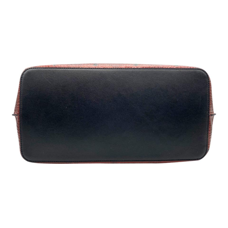 MCM Diamond Visetos Metallic Red Coated Canvas Tote