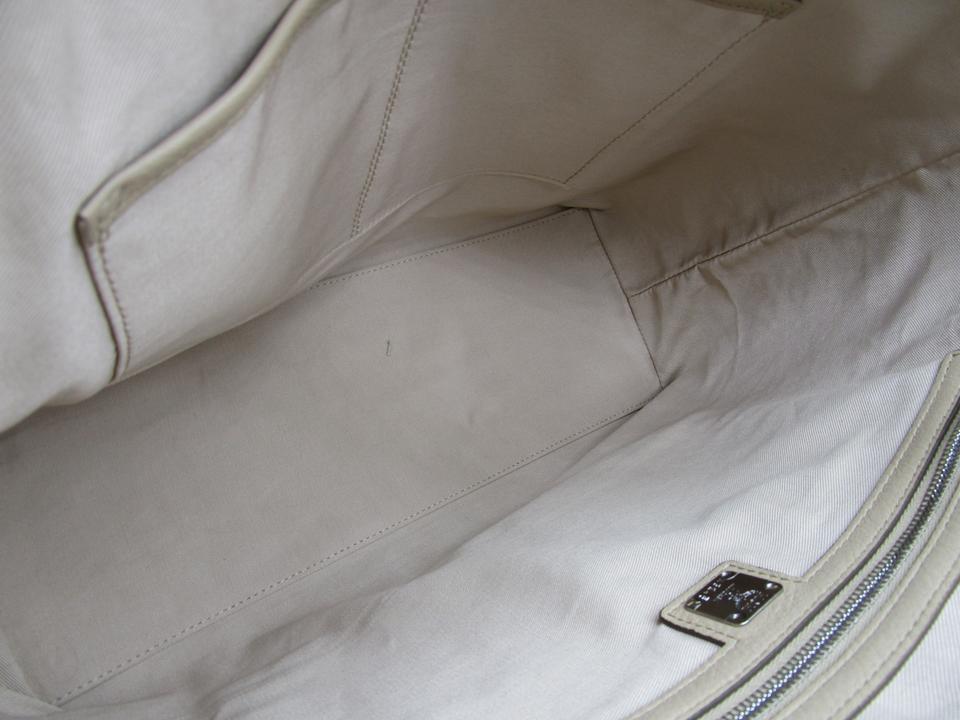 MCM Klara Monogram Shopper New Beige Leather Tote