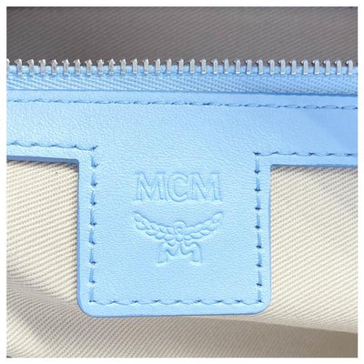 MCM Medium Anya Shopper Pastel Blue Leather Tote