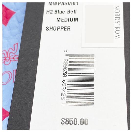 MCM Medium Anya Shopper Pastel Blue Leather Tote