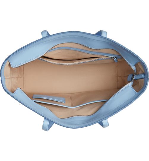 MCM Medium Anya Shopper Pastel Blue Leather Tote