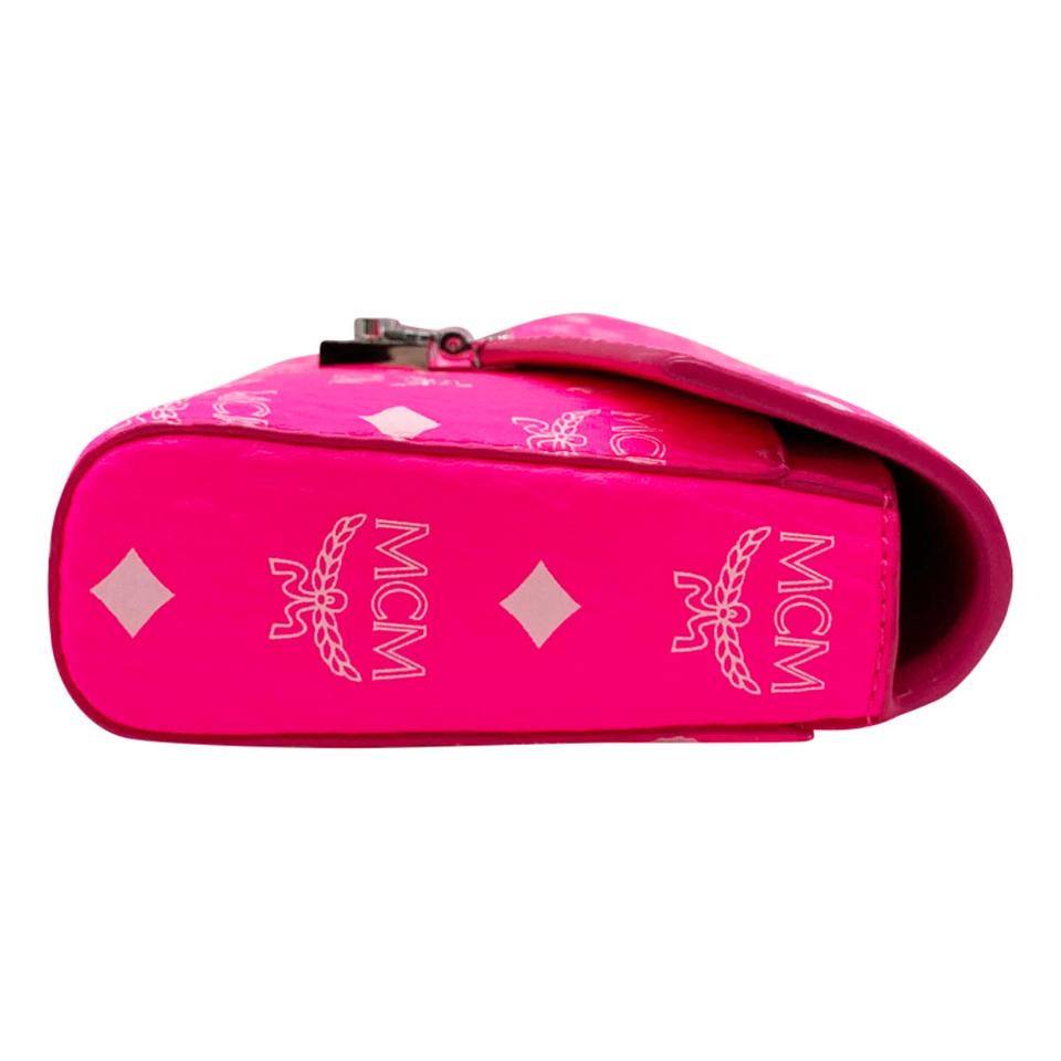 MCM Millie Monogrammed Leather Pink Coated Canvas Cross Body Bag