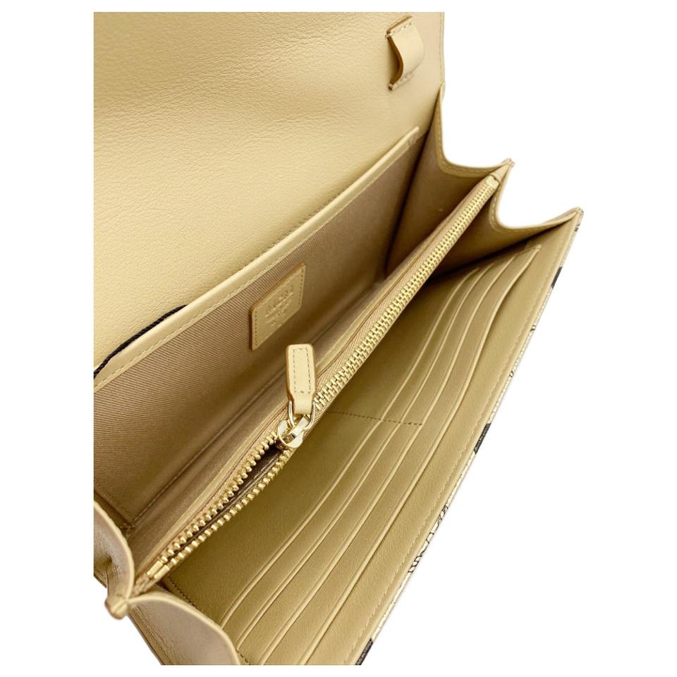 MCM Patricia Visetos Continental Wallet On A Chain Berlin Gold Leather Shoulder Bag