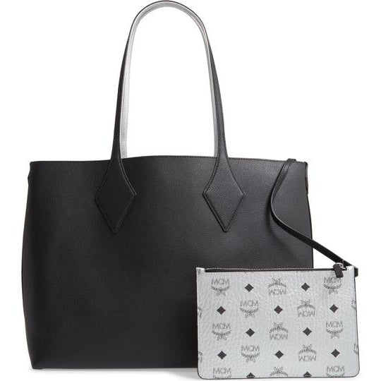 MCM Project Reversible Shopper Black Leather Tote